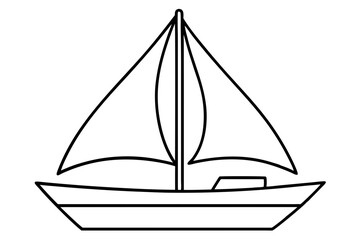 Sailing Boat Line Art vector illustration
