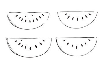 Watermelon set line art
