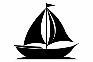 Sailing Boat Silhouette vector illustration