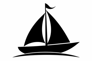 Sailing Boat Silhouette vector illustration