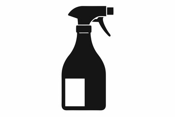 Screen Cleaning Spray Bottle Silhouette vector illustration