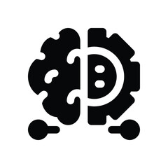 deep learning glyph icon. Strong and solid vector icon for websites, mobile interfaces, presentations, and visual branding. High quality and easy to edit.