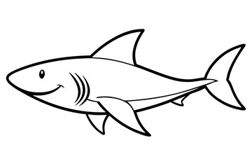 Shark Line Art vector illustration