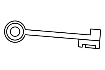 Small Key For File Cabinet Line Art vector illustration