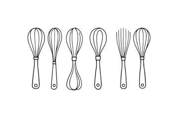 Whisk set line art