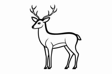 Standing Deer Outline vector illustration