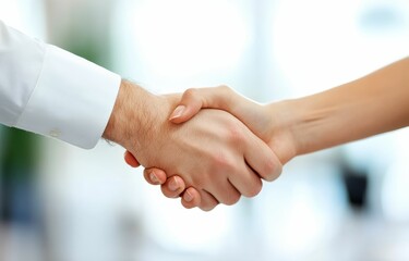 Close up of two people shaking hands, showing trust and cooperation. The images reflect agreement and positive interaction.