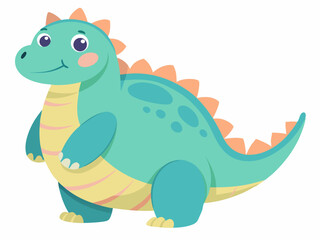 chubby green dinosaur character                   
