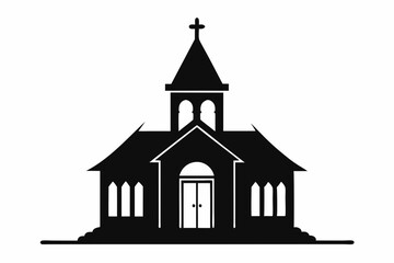 Tiny Las Vegas Wedding Chapel Silhouette vector illustration