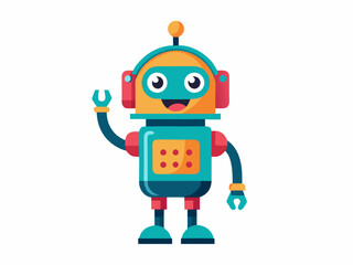 cute robot assistant mascot  