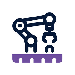 Obraz premium robot arm duotone icon. Sleek and modern vector icon for websites, mobile apps, marketing materials, and corporate design. Fully scalable and ready to use.