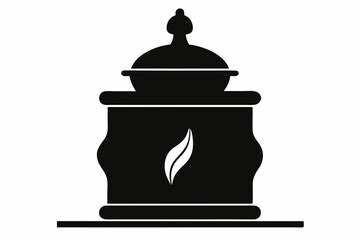 Tobacco Jar On Counter Silhouette vector illustration