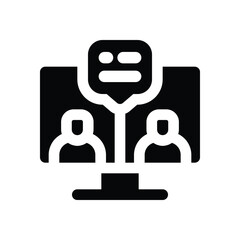 telepresence glyph icon. Strong and solid vector icon for websites, mobile interfaces, presentations, and visual branding. High quality and easy to edit.