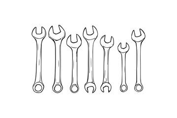 Wrench set line art