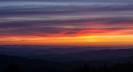 sunset in the mountains