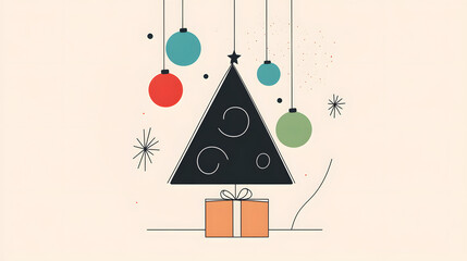 christmas, tree, holiday, card, xmas, decoration, winter, christmas tree, celebration, star, design, illustration, vector, merry, season, new, year, greeting, snow, art, gift, paper, symbol, fir, dece