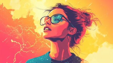 Pop art girl megaphone wow sale vector fun