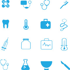Health and medicine icon set