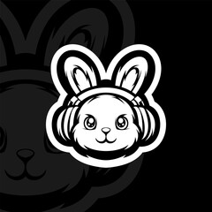 Bunny mascot esport illustration