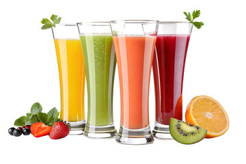 Refreshing fruit juice blends vibrant colors healthy drinks perfect for summer delicious and nutritious tall glasses