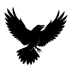 Fototapeta premium Flying Crow Silhouette vector illustration