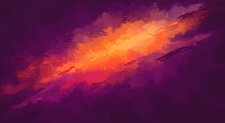 Fototapeta premium Abstract Painting with Vibrant Orange and Purple Hues for Modern Design