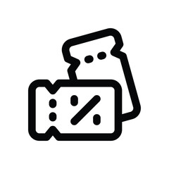 coupon line icon. Clean and minimalist vector icon for websites, mobile apps, presentations, and logos. Fully scalable and customizable for any project.