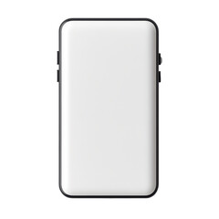 Modern smartphone with sleek design and large touch screen in portrait orientation on transparent background for technology and communication concepts.