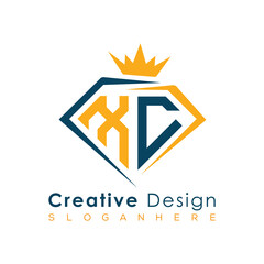 Luxury Initial Letter Monogram in Pentagon Diamond Shape with Royal Crown for Premium Branding & High-End Logo Design