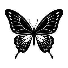 Flying Butterfly Silhouette vector illustration