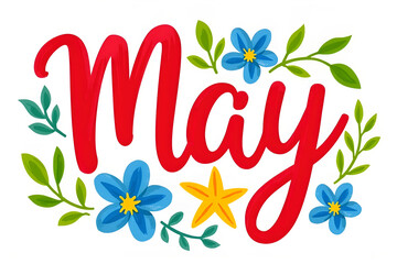 Obraz premium May Month Illustration – Spring Flowers, Sunshine, and Seasonal Celebration Art 