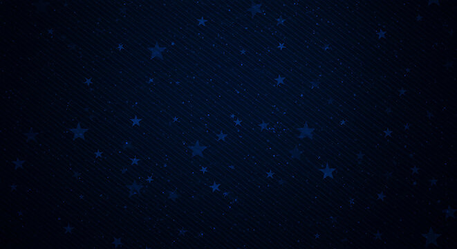 Blue Stars Pattern on Dark Background, Abstract Texture suitable for festive designs and night themes