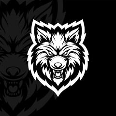Wolf mascot esport logo illustration
