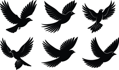 Flying Bird Silhouette vector illustration