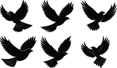 Flying Bird Silhouette vector illustration
