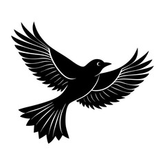 Obraz premium Flying Bird Silhouette vector illustration