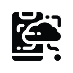 smartphone glyph icon. Strong and solid vector icon for websites, mobile interfaces, presentations, and visual branding. High quality and easy to edit.