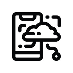 smartphone line icon. Clean and minimalist vector icon for websites, mobile apps, presentations, and logos. Fully scalable and customizable for any project.