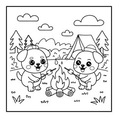  Kawaii Dog Coloring Pages For Kids 
