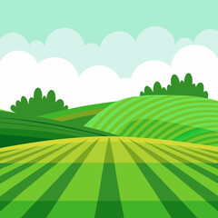 Obraz premium Landscape with green hills and Blu sky