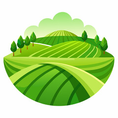 Landscape  with green hills and Blu sky