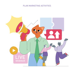 Marketing Tools. Flat Vector Illustration