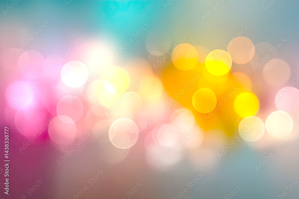 Poster Beautifully blurred multi colored lights creating a dreamy abstract background for creative projects : Generative AI