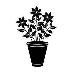 Flower Pot Silhouette vector illustration