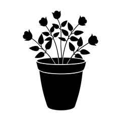 Flower Pot Silhouette vector illustration