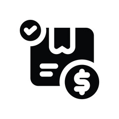 cash on delivery glyph icon. Strong and solid vector icon for websites, mobile interfaces, presentations, and visual branding. High quality and easy to edit.