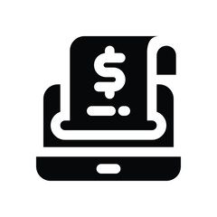 electronic ticket glyph icon. Strong and solid vector icon for websites, mobile interfaces, presentations, and visual branding. High quality and easy to edit.