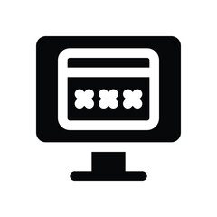 promo code glyph icon. Strong and solid vector icon for websites, mobile interfaces, presentations, and visual branding. High quality and easy to edit.