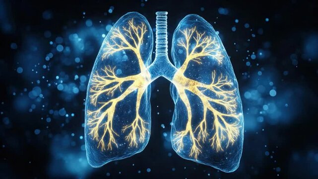 Anatomy of Breath: A detailed, artistic illustration of lungs, the body's breathing organs, highlights the intricate structure. This image visualizes the beauty of respiratory function. 