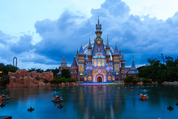 Vin Wonder castle at blue hour.